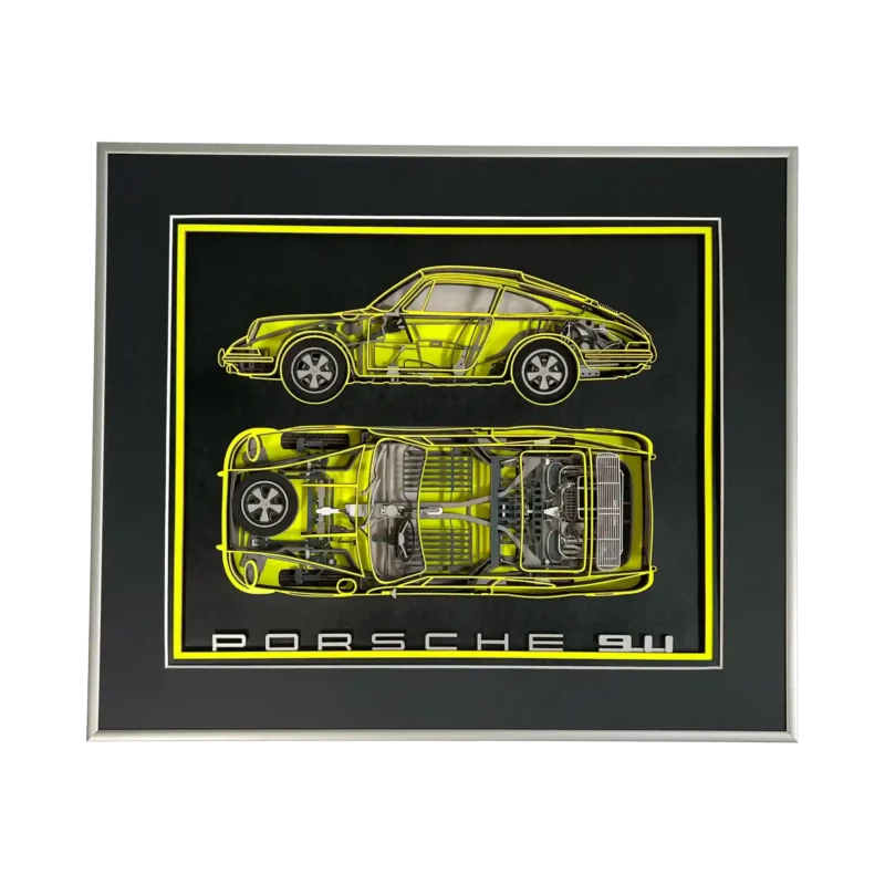 Luxury Framed 3D Porsche 911 Wall Art